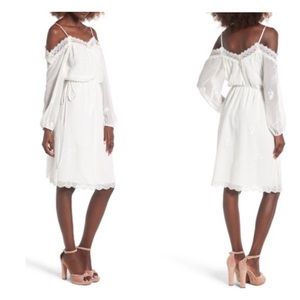 LF cold shoulder white dress small new